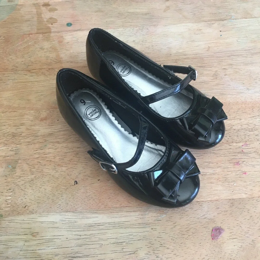 Disney Princess & Wonder Nation Girls Shoes Size 9 Pink Black Good Bundle Bows
